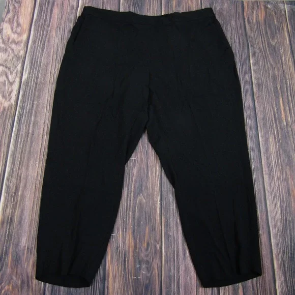 J Crew NEW NWT Womens 22 Black Jamie Pants Relaxed Fit Crop Tapered Leg - Picture 2 of 7
